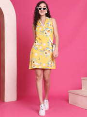 Women Designer Yellow Flared Dress