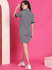 Women A-line Black Above Knee/Mid Thigh Length Dress