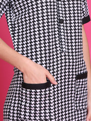 Women A-line Black Above Knee/Mid Thigh Length Dress