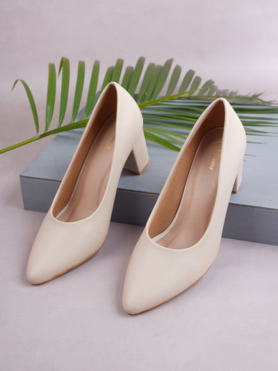 Get Glamr Women Cream Heels