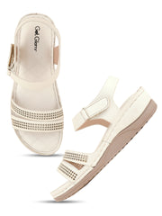Get Glamr Women White Comfort Sandals