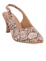 Women Stylish Pink Animal Print Pumps