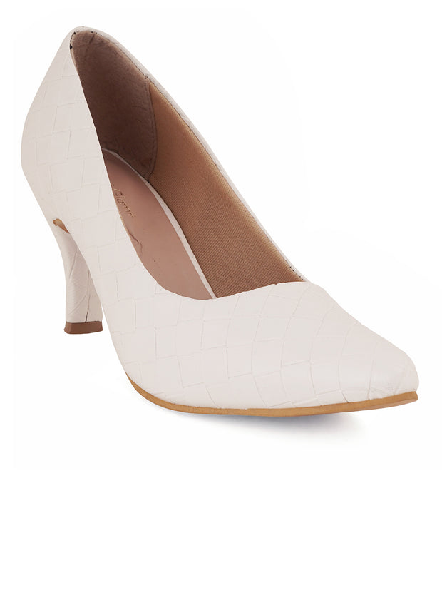 Women Stylish White Stilettos Pumps