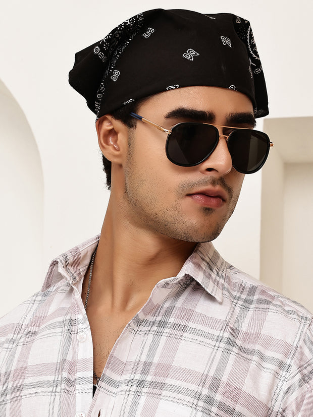 Stylish Unisex Gold & Blue  Aviator Sunglasses