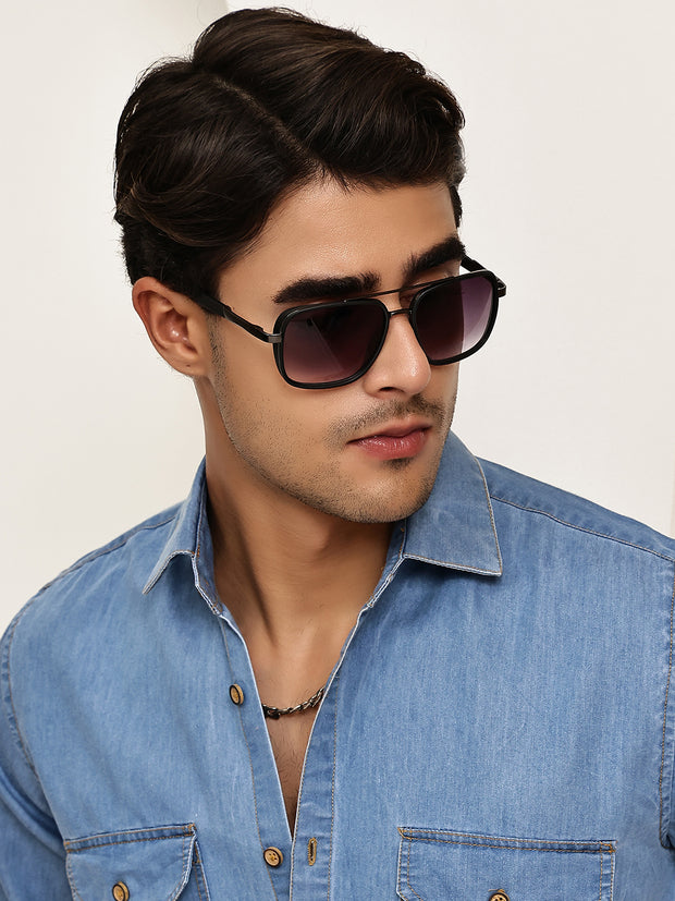 Grey Square UV-Protected Sunglasses