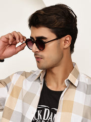 Classic Brown UV-Protected Gradient Square Sunglasses for Unisex