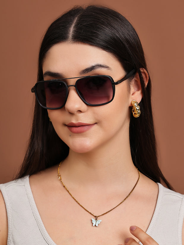Grey Square UV-Protected Sunglasses