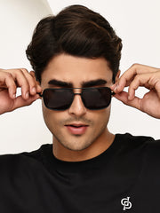 Black & Red Square UV-Protected Sunglasses