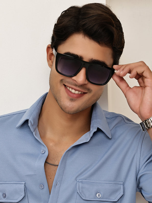 Black Square Sunglasses with UV Protection