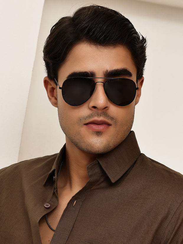 Classic Full-Rim Polorized Aviator Sunglasses