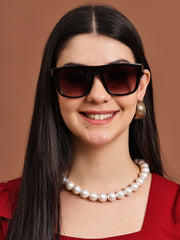 Brown Square Sunglasses with UV Protection