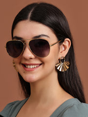 Unisex Gold Polorized Aviator Sunglasses