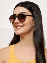 Stylish Unisex Brown Aviator Sunglasses