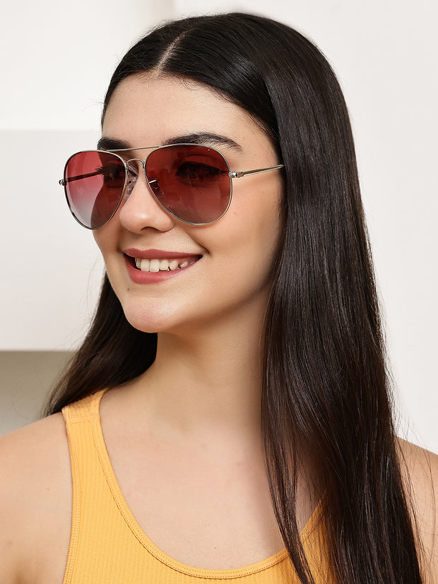Unisex Red Polorized Aviator Sunglasses