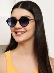 Unisex Blue Round Sunglasses with UV Protection