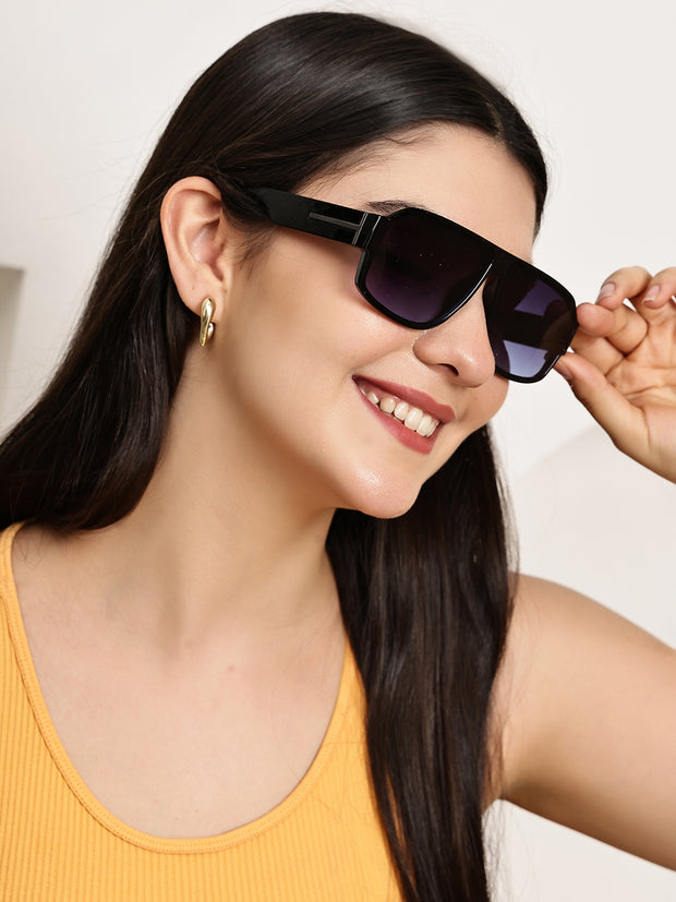 Unisex Blue Square Sunglasses with UV Protection