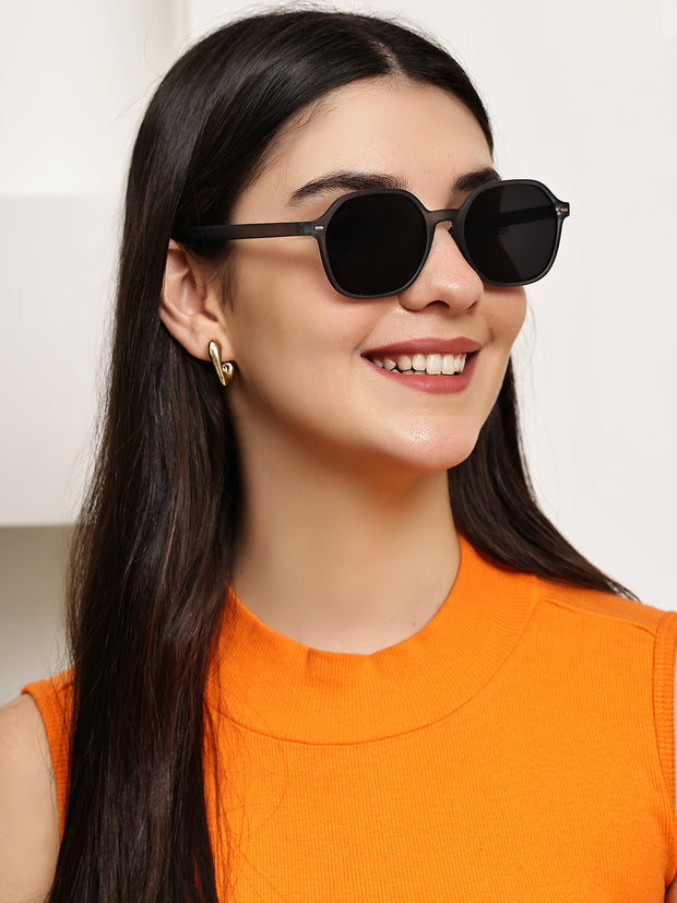 Classic Grey UV-Protected Gradient Square Sunglasses for Unisex