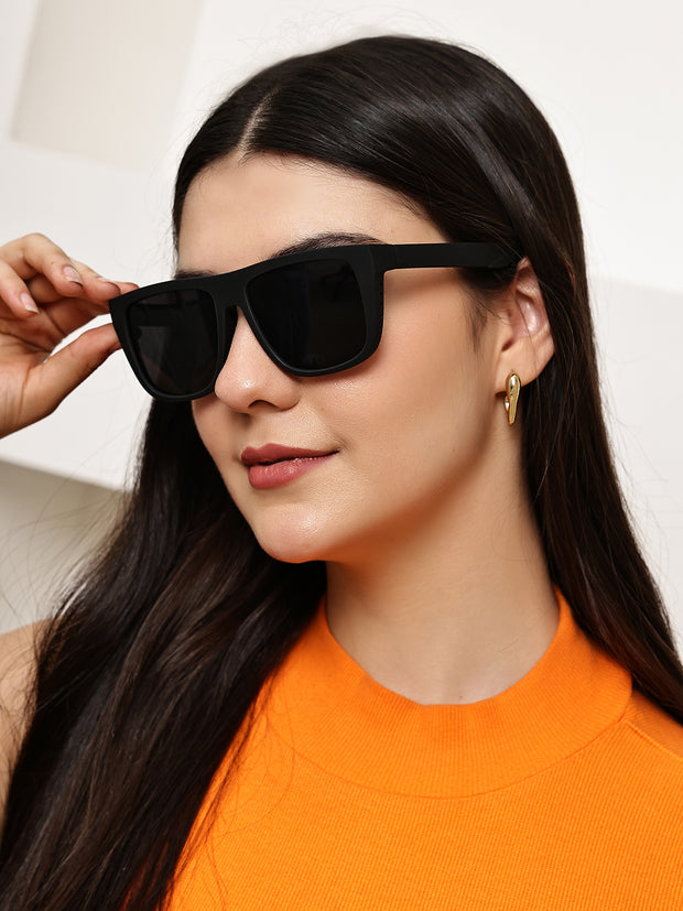 Black Square Sunglasses with UV Protection