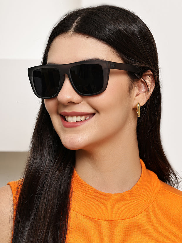 Grey Square Sunglasses with UV Protection