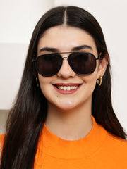 Stylish Unisex Black Aviator Sunglasses