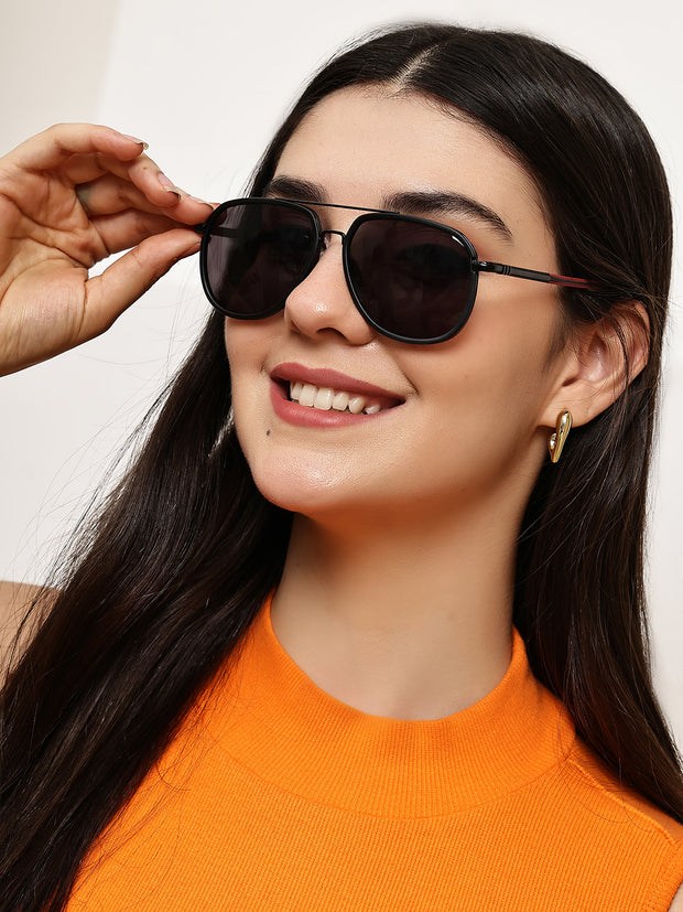 Stylish Unisex Black Aviator Sunglasses