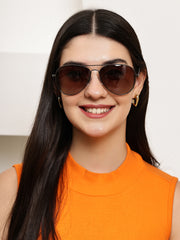 Unisex Brown Polorized Aviator Sunglasses
