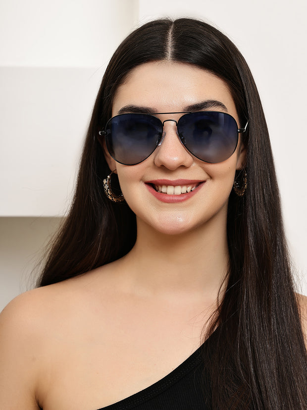 Unisex Blue Aviator Sunglasses
