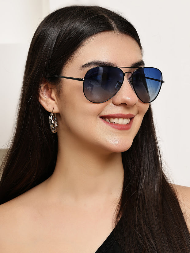 Unisex Blue Aviator Sunglasses