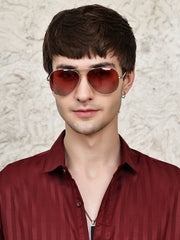Unisex Red Polorized Aviator Sunglasses