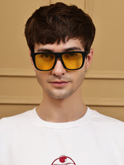 Yellow Square Sunglasses with UV Protection