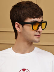 Yellow Square Sunglasses with UV Protection