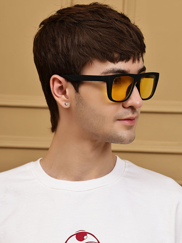 Yellow Square Sunglasses with UV Protection