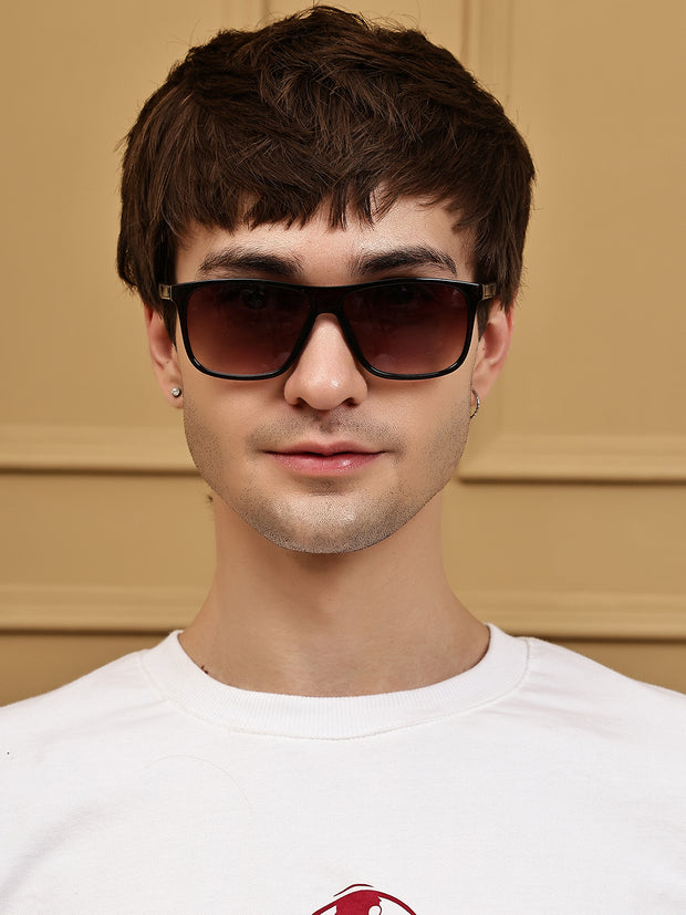 Brown Square Sunglasses with UV Protection
