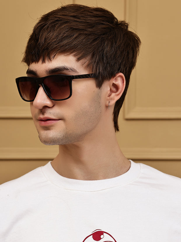Brown Square Sunglasses with UV Protection