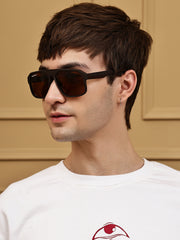 Brown Aviator Square Polarized Sunglasses for Men & Women
