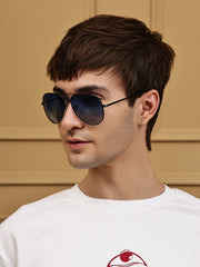 Unisex Blue Aviator Sunglasses