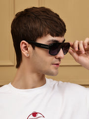 Unisex Blue Square Sunglasses with UV Protection