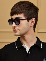Classic Blue UV-Protected Gradient Square Sunglasses for Unisex
