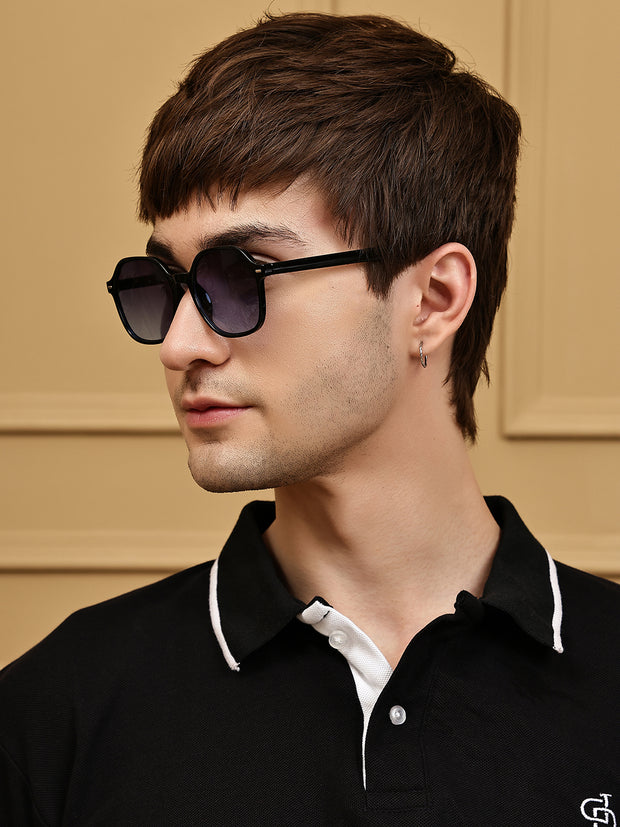 Classic Blue UV-Protected Gradient Square Sunglasses for Unisex