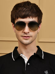 Unisex Green Polorized Aviator Sunglasses