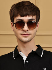 Stylish Unisex Brown Aviator Sunglasses