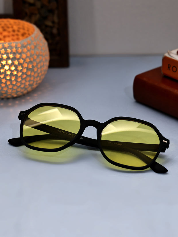 Classic Yellow UV-Protected Gradient Square Sunglasses for Unisex