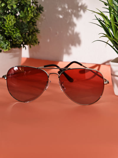 Unisex Red Polorized Aviator Sunglasses