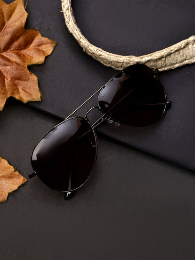 Unisex Brown Polorized Aviator Sunglasses
