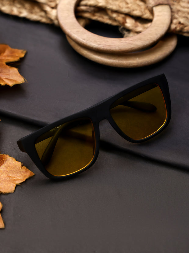 Yellow Square Sunglasses with UV Protection