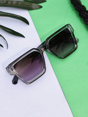 Grey Square Sunglasses With UV Lenses For Unisex