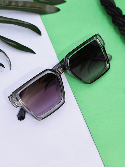 Grey Square Sunglasses With UV Lenses For Unisex