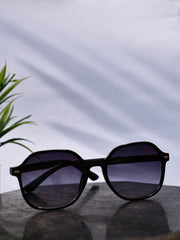 Classic Black UV-Protected Gradient Square Sunglasses for Unisex