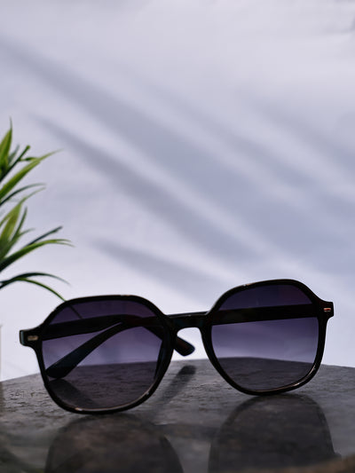 Classic Black UV-Protected Gradient Square Sunglasses for Unisex