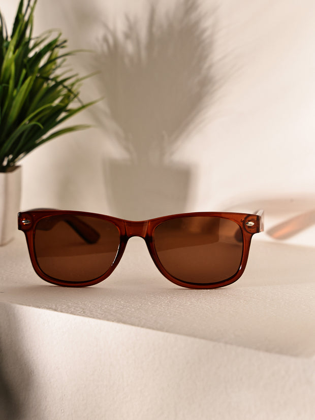Classic Brown Wayfarer UV-Protected Sunglasses for Men & Women